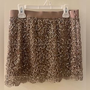 Gold lace & sequin Love Culture mini skirt